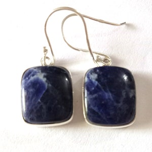 Sodalite Earrings - Sodalite Silver Jewelry - Sodalite jewelry - Artisan Jewelry - Dangle earring - Women jewelry - Blue stone earring