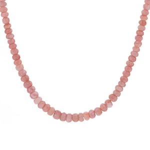 Halsband med rosa peruanska opalpärlor - Rosa opalpärlor i silver - Handgjorda smycken - Halsband för kvinnor bild 2
