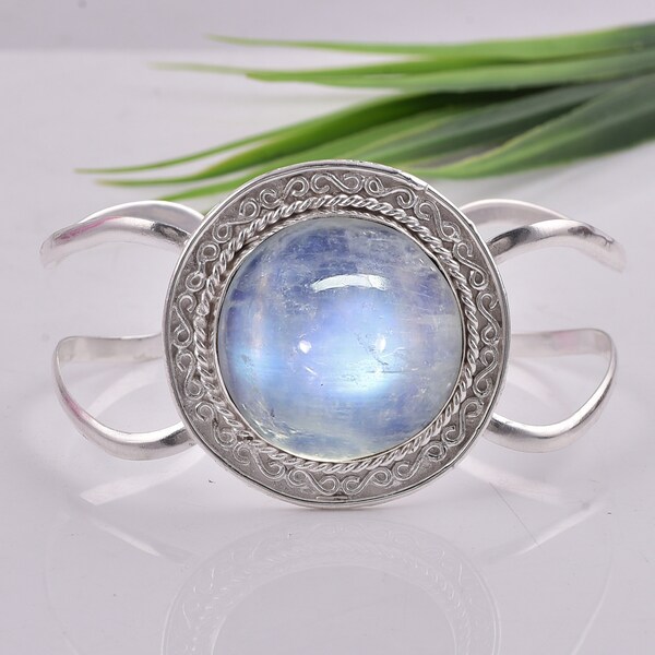 Moonstone Cuff Bracelet Etsy