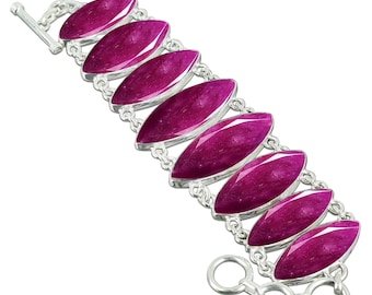 Roter Beryll Sterling Silber Armband - Verstellbarer Edelsteinschmuck