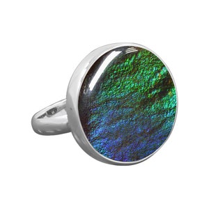 Ammolite Rings - HANDMADE Ring - 925 Sterling Solid Silver Ring - Ammolite jewelry -Semi Precious Stone Ring - Middle finger ring