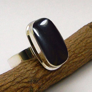 Natural Black Onyx 925 Sterling Silver Ring . Handmade Silver Jewelry . Unique Ring For Women . Gemstone Promise Ring . Anniversary Gift