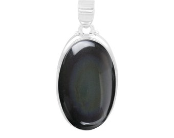 Black Obsidian Pendant* 925 sterling silver pendant* HANDMADE jewelry*Black Obsidian Pendant* Silver pendant*Semi Precious jewelry*Pendants
