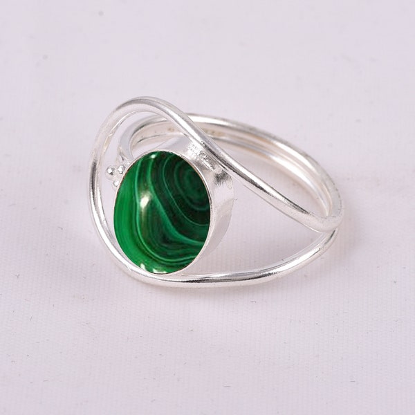 Bague Chevalière Homme Malachite Verte – Argent Sterling – Bijou Vintage Fait Main