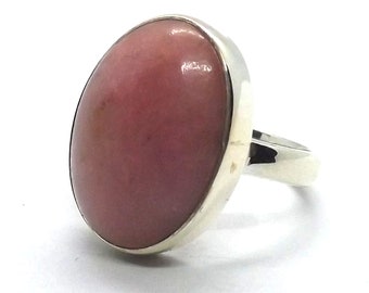 Anel de prata esterlina 925 de opala rosa natural - joia de pedra preciosa artesanal de opala rosa - anel para mulheres - presente de aniversário - minimalista - item para presente