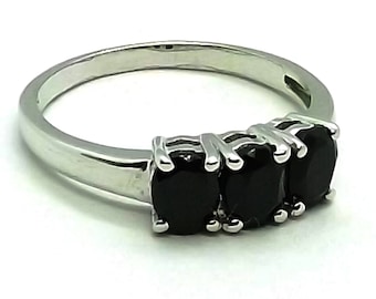 Anillo de ónix negro natural - Joyería de plata de ley de ónix negro - Anillo del dedo medio - Anillo unisex - Anillo de compromiso - Joyería de ónix - Artículo de regalo