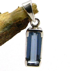 Iolite pencil Gemstone Pendant* Iolite pencil Stone Pendant*small Size Pendant*Opaque Stone Pendant* 925-Sterling Silver Pendant