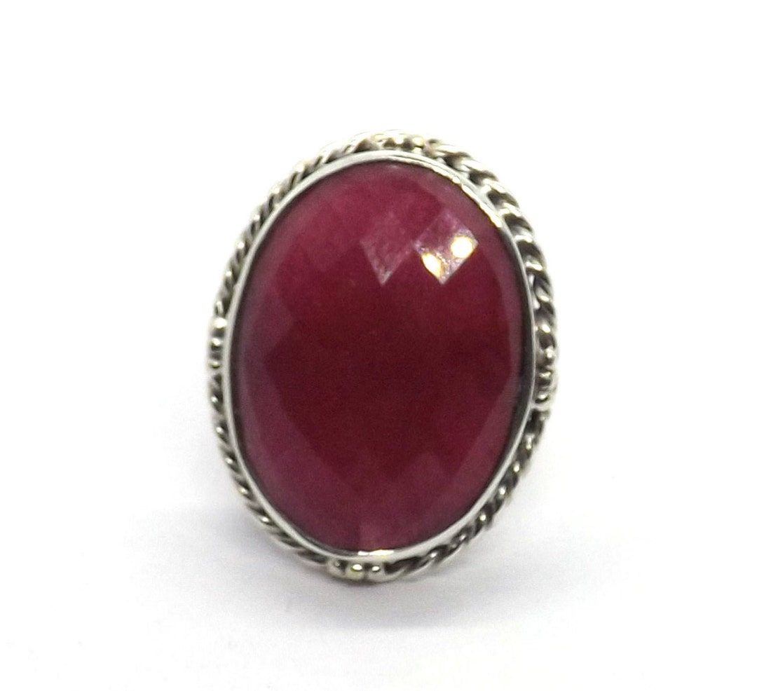 Handmade Red Beryl Ring, 925 Sterling Silver, Promise Ring, Minimalist ...