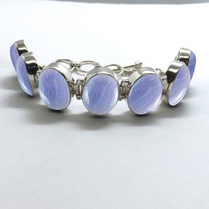 Unique Gift for Women ! Blue Lace Agate bracelet -925 sterling silver bracelet -Gemstone Handmade bracelet -Agate jewelry ,Personalized Gift