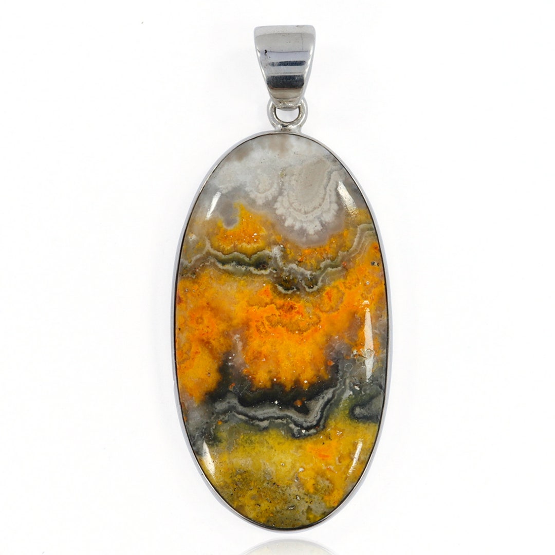 Bumble Bee Jasper Pendant Sterling Silver Jasper Jewelry Artisan Gift