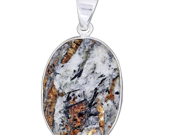 Astrophyllit Silber Anhänger - Astrophyllit - Sterling Silber Astrophyllit Schmuck - Geschenk für sie - Handgemachter Schmuck - Edelstein Anhänger