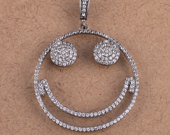 Handgemachter Sterling Silber Weißer Topas Anhänger - Minimalistischer Brautschmuck