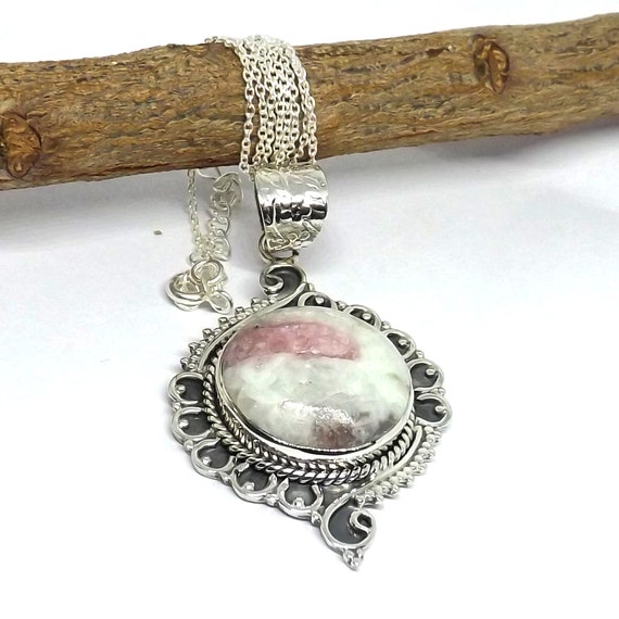 Awesome Thulite Handcrafted Necklace With Top Rare Stone Boho Pendant 925 sterling Silver Pendant Thulite Jewelry Thulite Necklace Etsy UK