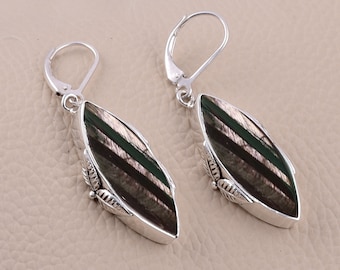 Beautiful Hypersthene Jasper Earring !925 Sterling Silver Marquise shape Earrings !Designer Gemstone Earrings !!Handmade Earrings! Gift idea
