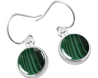 Boucles d'oreilles en malachite • Boucles d'oreilles faites main en argent sterling 925 • Boucles d'oreilles pendantes et pendantes • Belles boucles d'oreilles • Cadeau pour elle • Cadeaux personnalisés