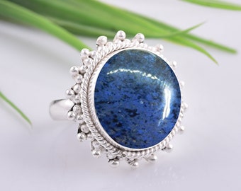 Beautiful Dumortierite Ring-925 Sterling Silver Dumortierite Handmade Jewelry-Minimalist Ring-Gemstone Ring-Valentines Gift Ring-Women Ring