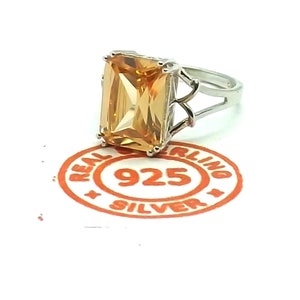 AAA+quality Natural Citrine ring - Sterling silver Citrine jewelry - solid silver ring - middle finger ring - unisex jewelry - size 6 to 9