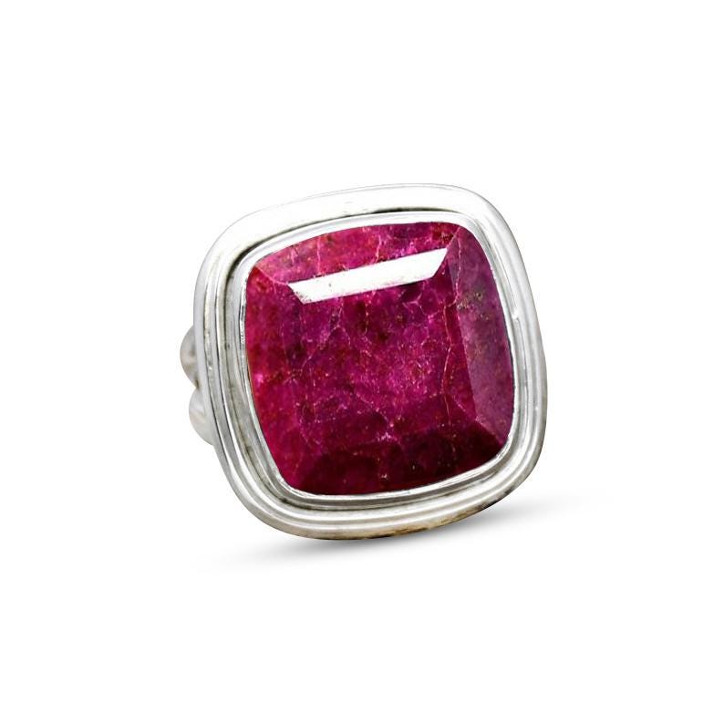 Beautiful Red Beryl Ring 925 Sterling Silver Gemstone Ring Cushion Shape Cut Stone Ring - Classic Ring For Women Bohemian Ring Gift For Wife