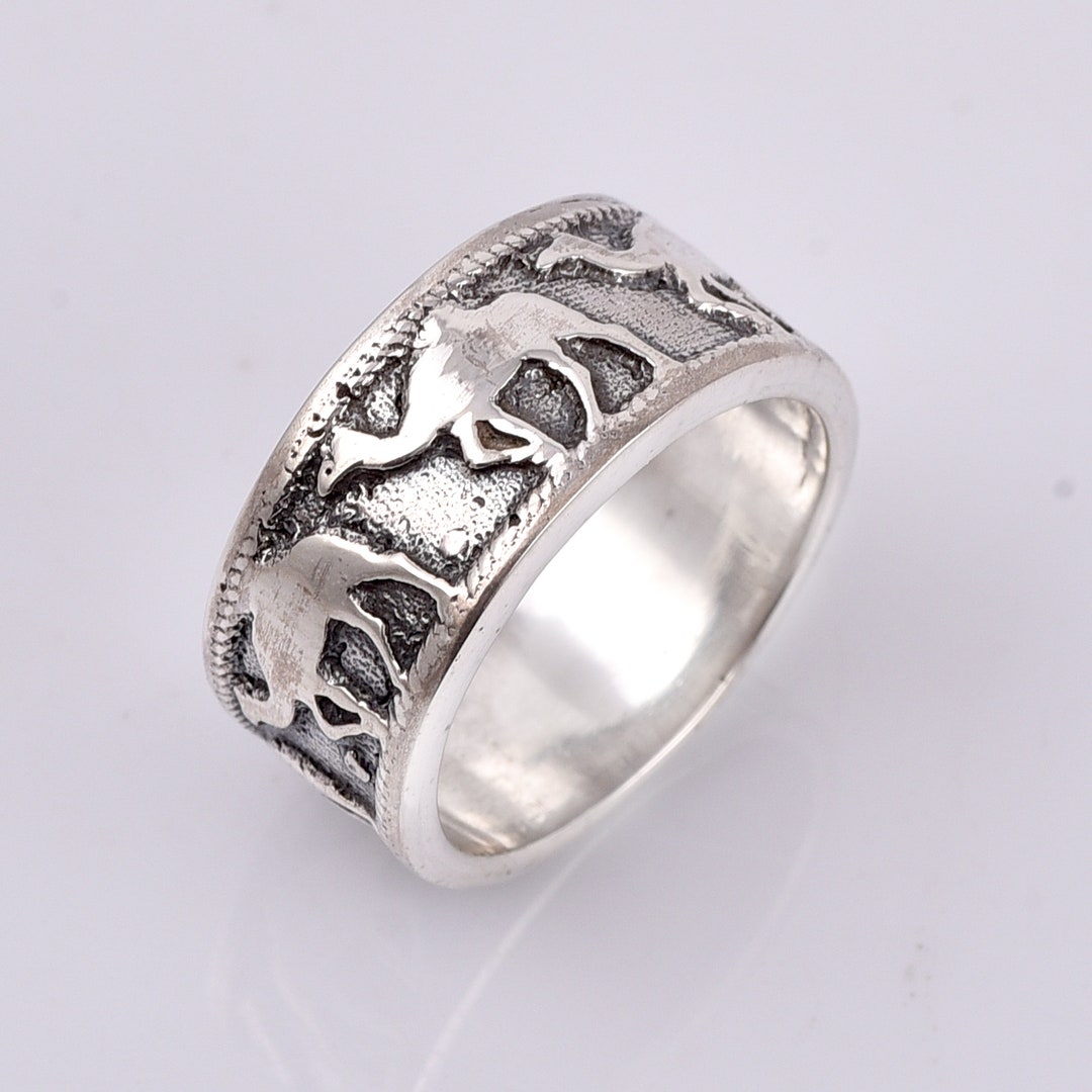 Handmade Sterling Silver Camel Ring - Wide Band Unisex Thumb Ring - Etsy