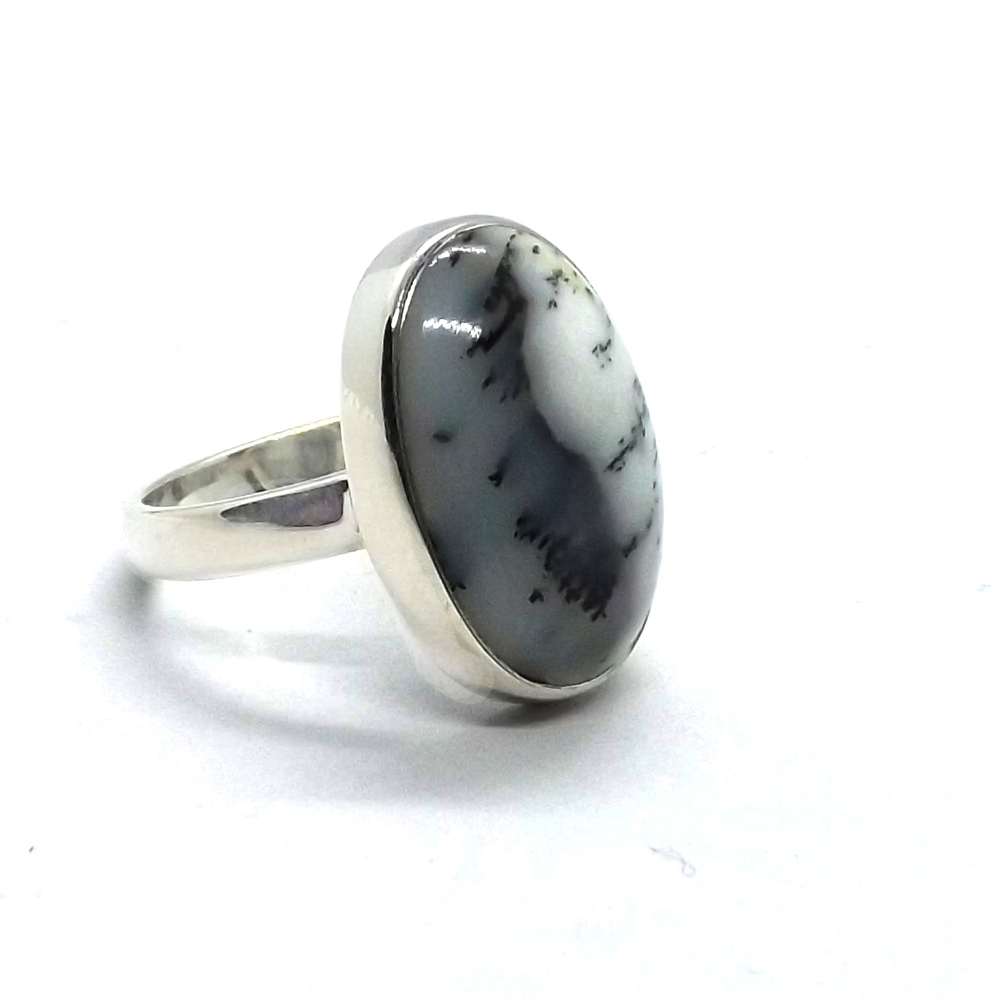 Dendritic opal Ring Dendritic opal sterling Silver Jewelry | Etsy