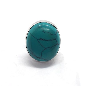 Turquoise 925 sterling silver handmade ring//Solid silver ring//Unisex ring//Designer ring//Middle finger ring//Artisan ring//Gift for her