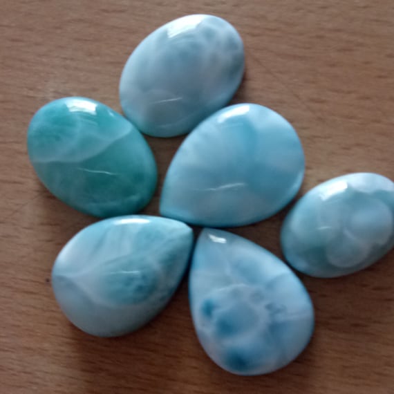 Cabochon Di Larimar Naturale 27 Ct - Forma Ovale 28x15x6 Mm, Pietra Preziosa Sfusa Per Creare Gioielli Fai Da Te