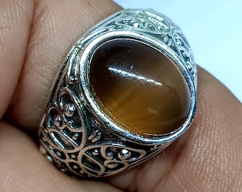 Chrysoberyl Cat's Eye Sterling Silver Ring • Handmade Gemstone Jewelry
