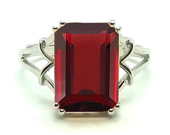 Natural Garnet Sterling Silver Ring – January Birthstone Anniversary Jewelry