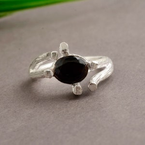 Art Deco Black Onyx Engagement Ring ! 925 Sterling Silver Ring ! Unique Gift Ring For Women ! Bridal Ring ! Designer Vintage Ring ! Handmade