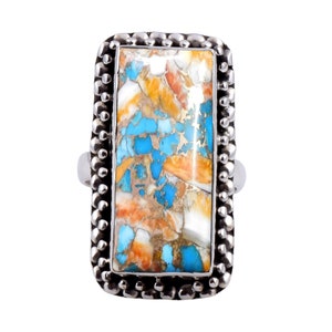 Spiny Oyster Turquoise Ring ~ 925 Sterling Silver Handmade Jewelry ~ Unique Rings For Women ~ Minimalist ~ Gemstone Ring ~ Anniversary Gift