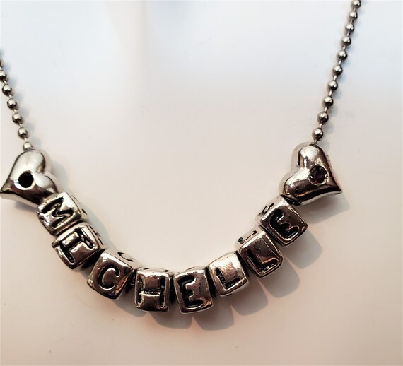 Silver Toned Personalized Michelle Necklace With … - image 6