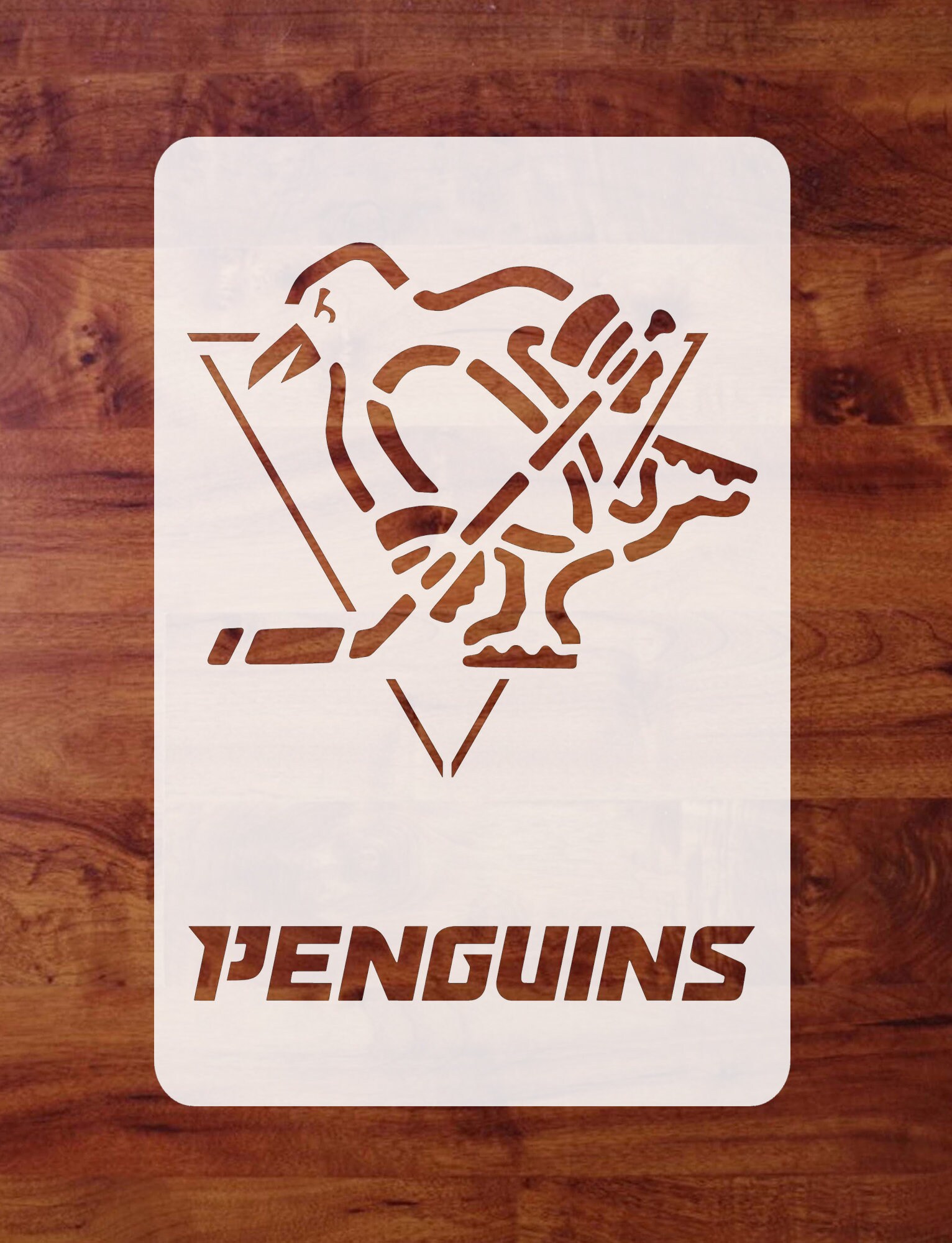 Mylar Stencil Pittsburgh Penguins Team Logo Airbrush Etsy