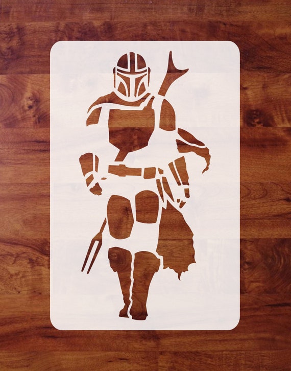 Mylar Star Wars Stencil Mandalorian Action Mando Full