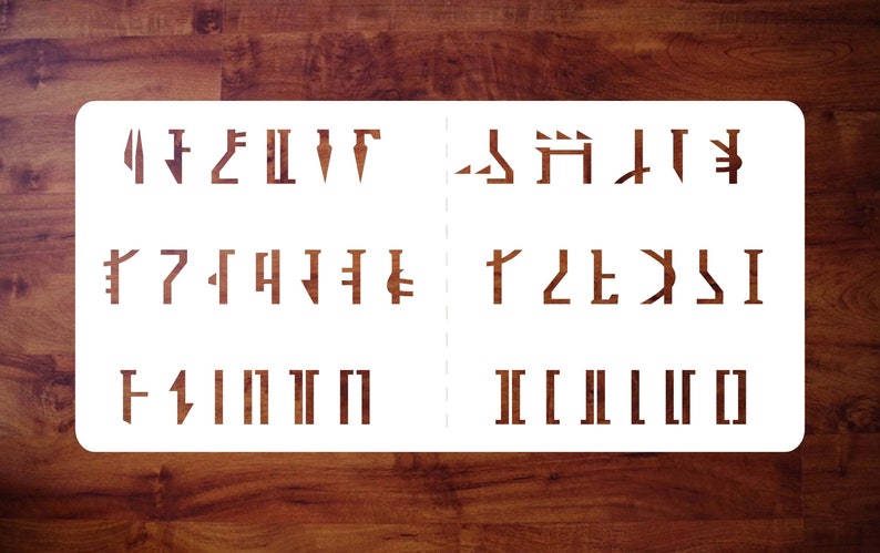 Mando Script Mandalorian Script Stencil Template, Mando'a, Star Wars Inspired, Mylar ...