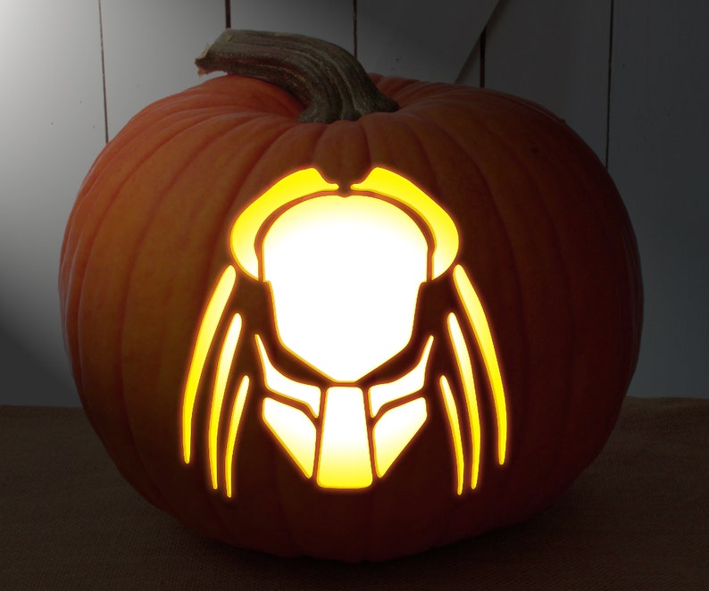 Mylar Halloween STENCIL Predator For Pumpkin Carving Jack O Etsy Mylar Halloween STENCIL Predator For Pumpkin Carving Jack O Etsy