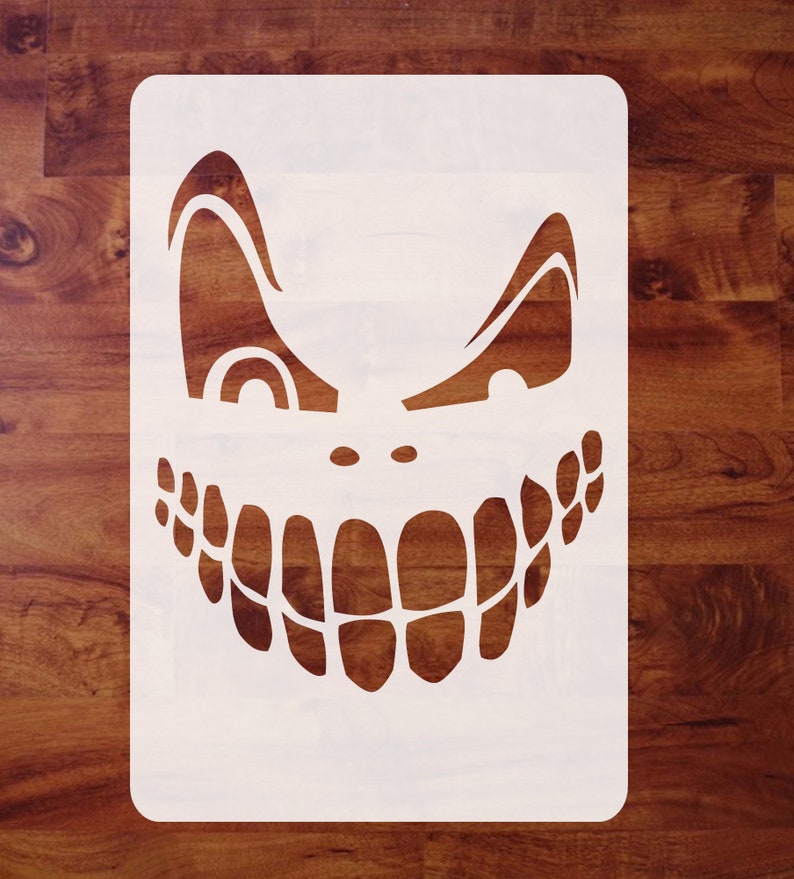 Mylar Halloween STENCIL Sinister Smile For Pumpkin Carving Etsy mylar-halloween-stencil-sinister-smile-for-pumpkin-carving-etsy