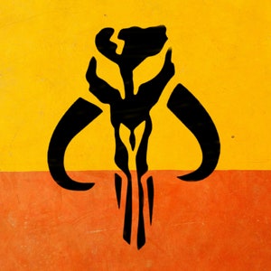 Mythosaur Skull Stencil, Star Wars Inspired, Mando, Skull Sigil