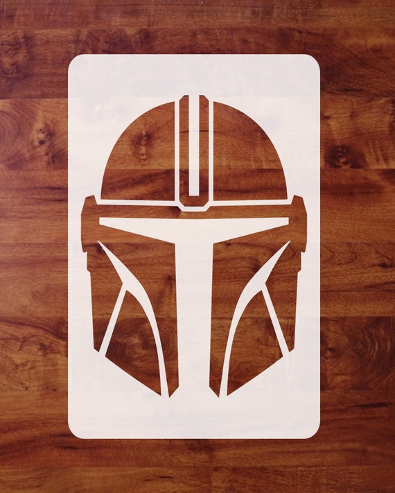 Mylar Star Wars Stencil Mandalorian Helmet Mando Helmet