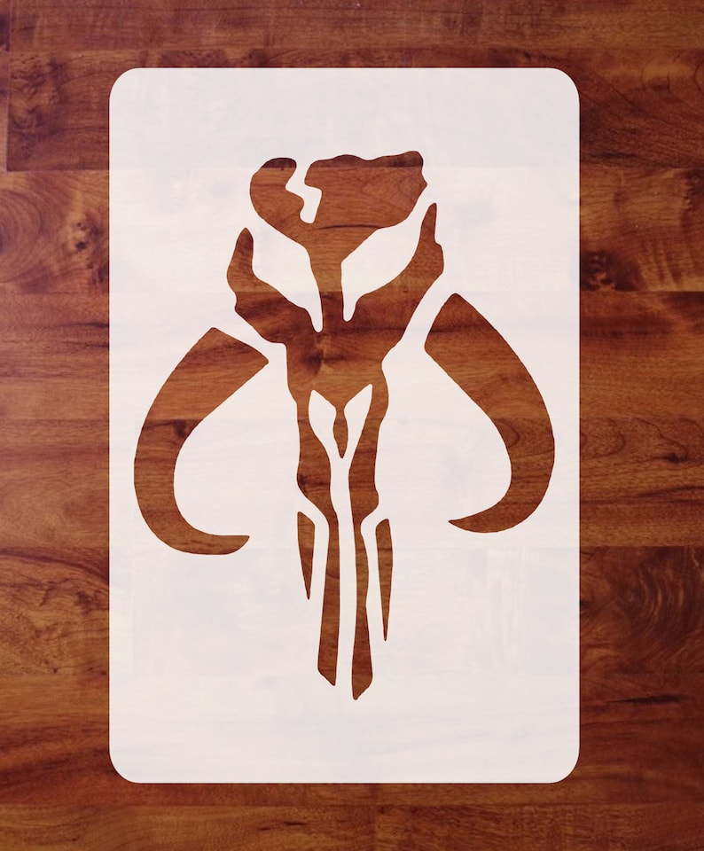 Mythosaur Skull Stencil, Star Wars, Mando, Skull Sigil, Airbrushing, Pumpkins, Painting, Pick 1 of 6 Sizes, FREE SHIPPING image 1