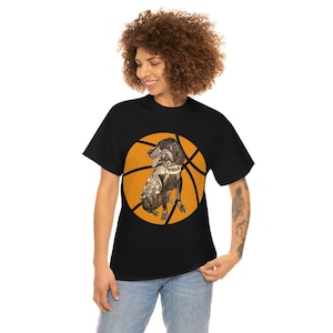 Handdrawn Smokey Basketball Unisex Heavy Cotton Tee