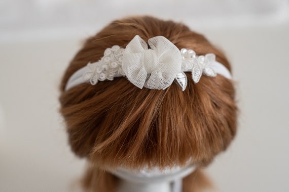 Diadema para bautizo de bebé, accesorios para el cabello de boda,  accesorios para fotos infantiles, conjunto de niña, accesorios para el  cabello de