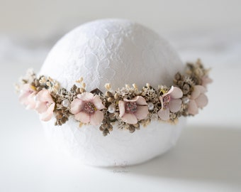 Bloemenkrans babymeisje/foto accessoires/hoofdband doop/bruiloft haaraccessoires/kinderfoto rekwisieten/bloemkroon communie