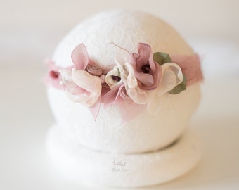 Haarband Taufe/ Hochzeit Blumen Mädchen kränz/ Newborn Props/ Kinderfotos Requisiten