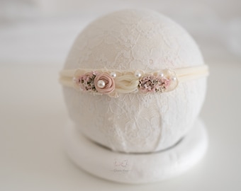 Haarband Baby Taufe/ Kinderfotos Requisiten/ Haarschmuck Hochzeit/ Mädchen Outfit/ Stirnband Kommunion/ Blumen Haarband Mädchen Kopfschmuck