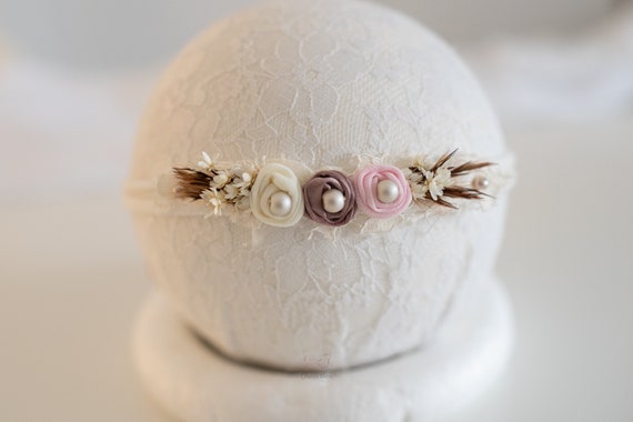 Diadema bebe bautizo/accesorios fotos niños/diadema conjunto niña