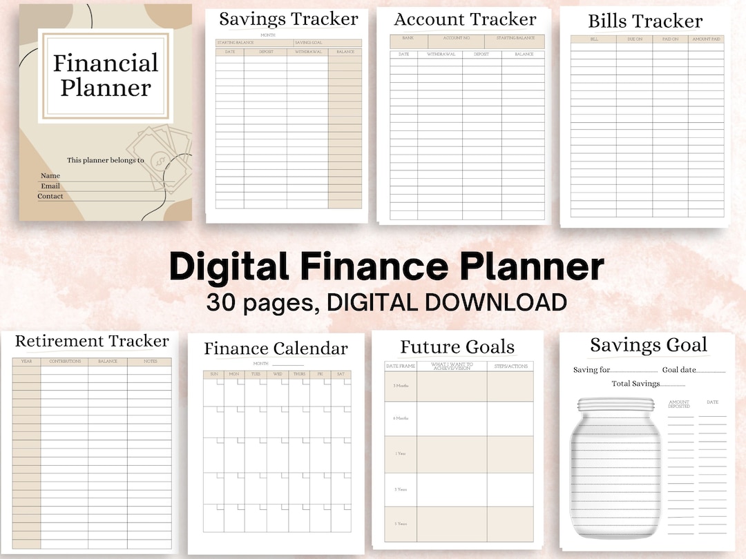 Digital Finance Planner Editable Digital Finance Planner Digital Budget