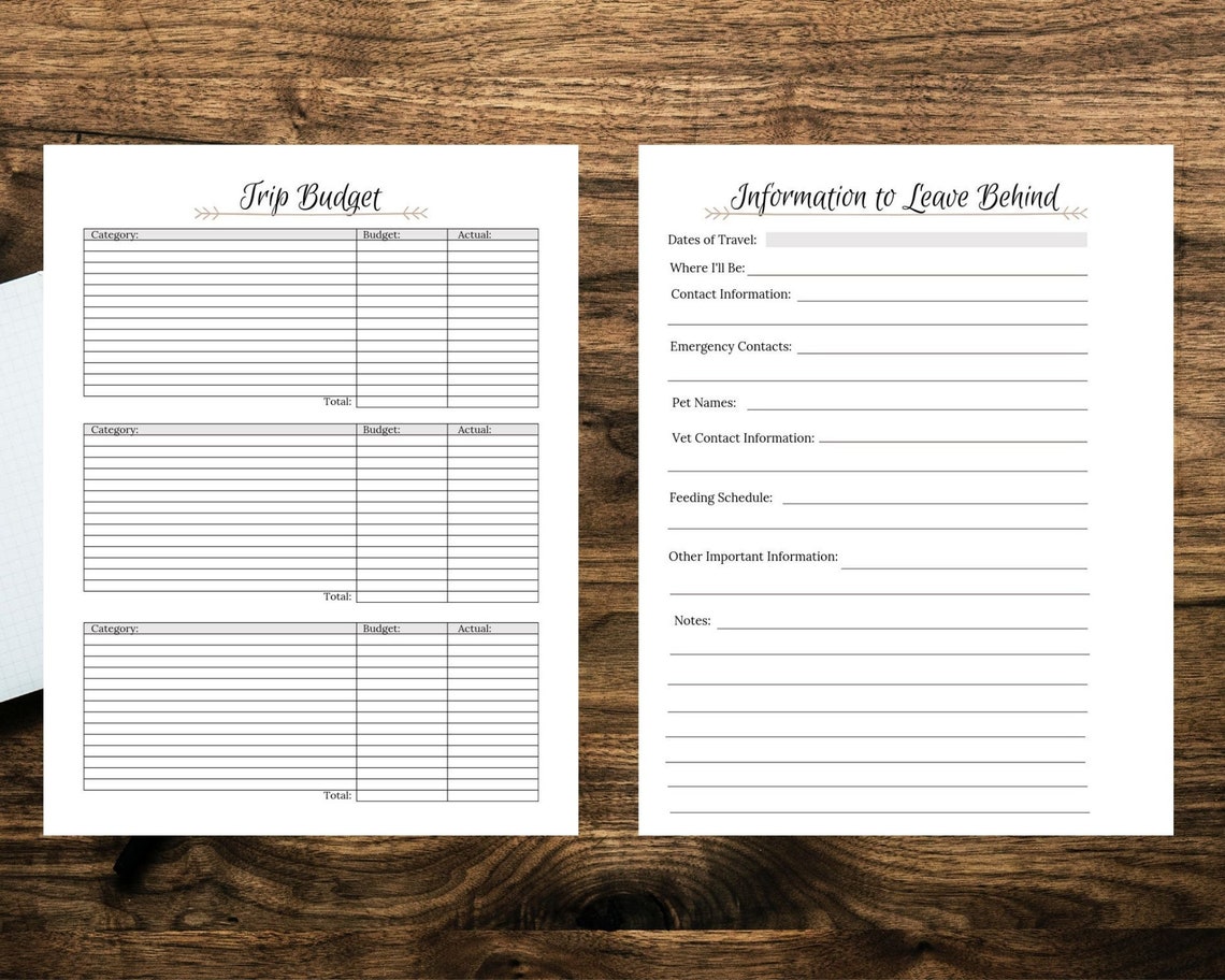 Travel Planning Printable - Etsy