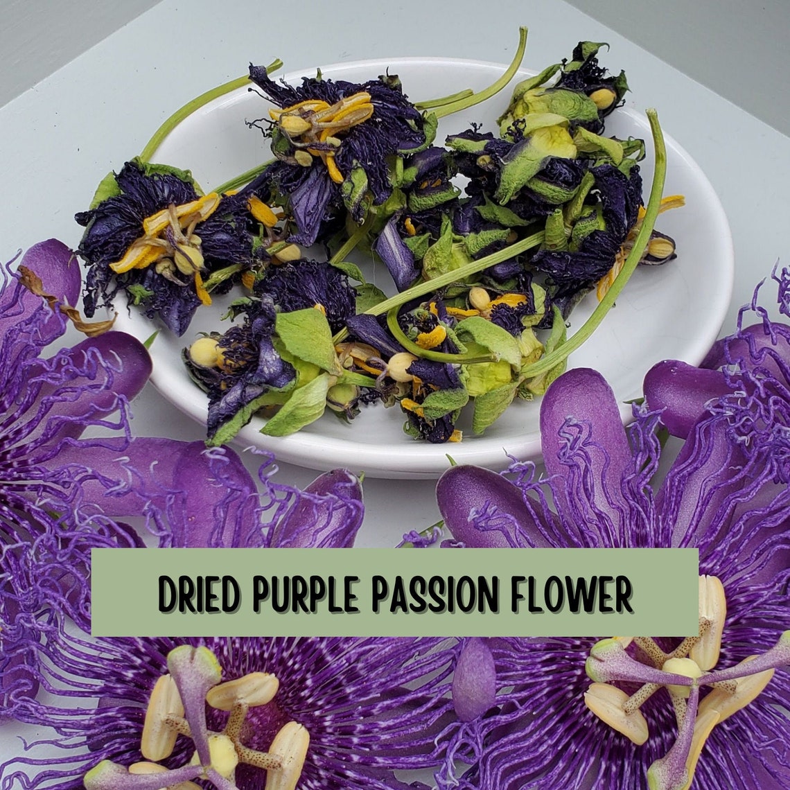 Purple Passion Flowers Dried Whole Flowers Passiflora Etsy