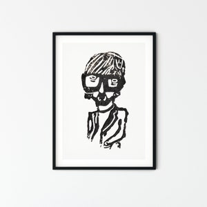 Jarvis Cocker - Linocut Fine Art Print, Pulp Wall Art, Music prints, Pop Art Print