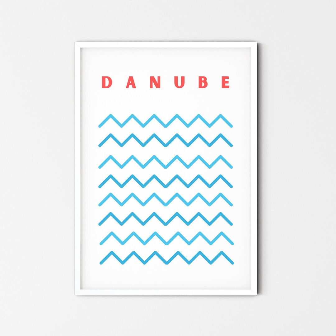 Danube River Print German Wall Art Gifts for Travel Lovers Etsy